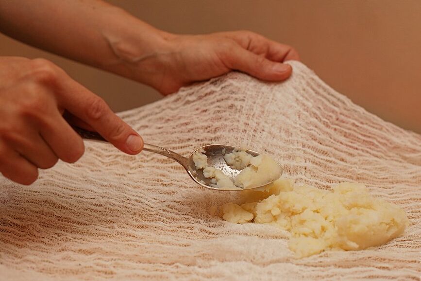 Compression of honey and potatoes